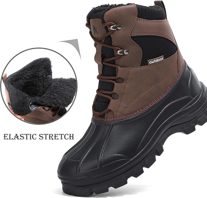 UPSOLO Mens Duck Boots Winter Snow Boot Waterproof Insulated Anti-Slip Fully Fur Lined Casual Lightweight - Image 3